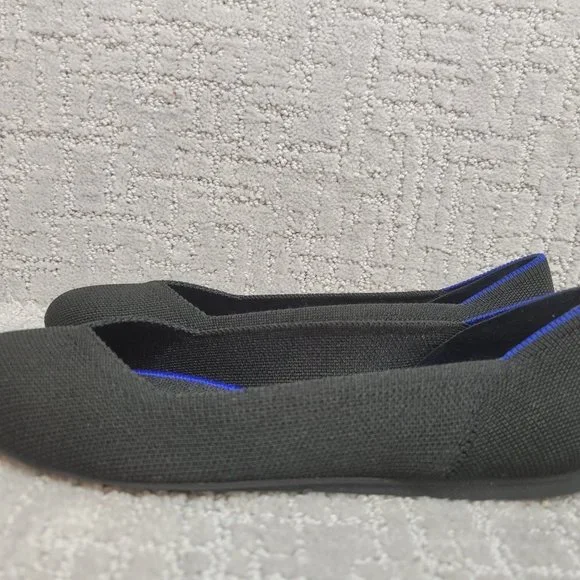 ROTHY’S Women's Size 8.5, 10.5 Black Solid Classic Round Toe Slip On Flat - Picture 5 of 12